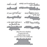 A Very Happy Birthday Sentiments Press Plate & Die Set