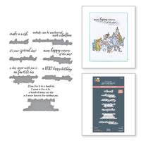 A Very Happy Birthday Sentiments Press Plate & Die Set