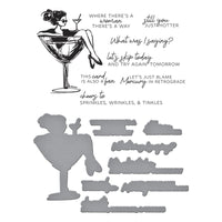 Martini Mood Sentiments BetterPress Plate & Die Set