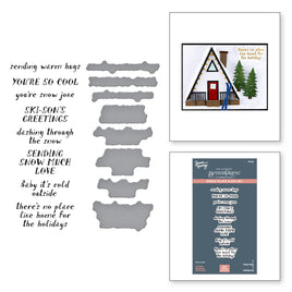 Ski-son's Greetings Sentiments BetterPress Plate & Die Set