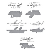 Fountain Wishes Sentiments BetterPress Plate & Die Set