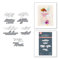 Fountain Wishes Sentiments BetterPress Plate & Die Set