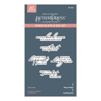 Fountain Wishes Sentiments BetterPress Plate & Die Set