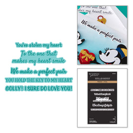 Classic Mouse Love Sentiments Press + Foil Plate & Die Set