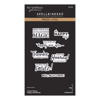 Classic Mouse Happy Sentiments Press + Foil Plate & Die Set