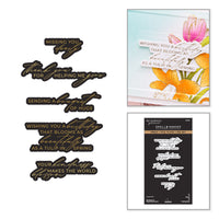Bouquet of Hugs Sentiments Press + Foil Plate & Die Set