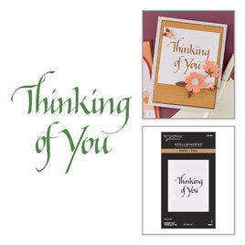 Upright Italic Thinking of You Press + Foil Plate