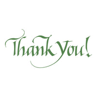 Upright Italic Thank You! Press + Foil Plate