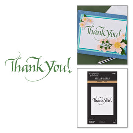 Upright Italic Thank You! Press + Foil Plate