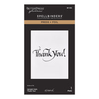 Upright Italic Thank You! Press + Foil Plate