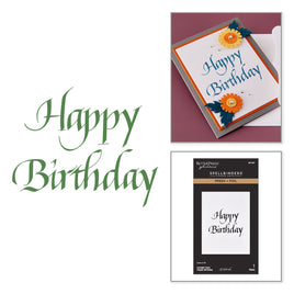 Upright Italic Happy Birthday Press + Foil Plate