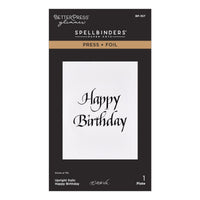 Upright Italic Happy Birthday Press + Foil Plate