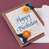 Upright Italic Happy Birthday Press + Foil Plate