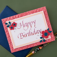 Upright Italic Happy Birthday Press + Foil Plate