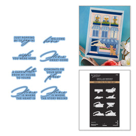 Welcome Home Sentiments Press + Foil Plate & Die Set
