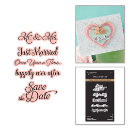 Classic Mouse Wedding Sentiments Press + Foil Plate & Die Set