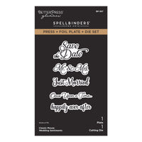 Classic Mouse Wedding Sentiments Press + Foil Plate & Die Set