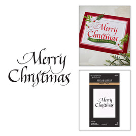 Upright Italic Merry Christmas Press + Foil Plate by Paul Antonio