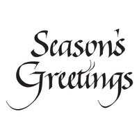 Upright Italic Seasons Greetings Press + Foil Plate by Paul Antonio