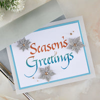 Upright Italic Seasons Greetings Press + Foil Plate by Paul Antonio