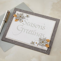 Upright Italic Seasons Greetings Press + Foil Plate by Paul Antonio