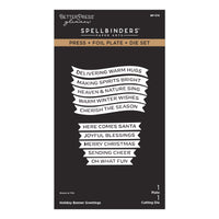 Holiday Banner Greetings Press + Foil Plate & Die Set