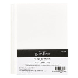 Porcelain BetterPress A7 Cotton Card Panels - 25 Pack
