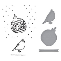 Merry, Merry, Merry Bird Registration Press Plate & Die Set