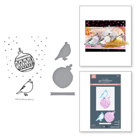Merry, Merry, Merry Bird Registration Press Plate & Die Set