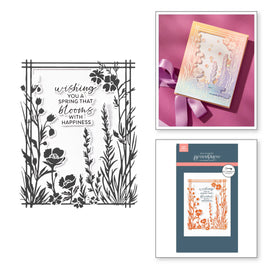 2-Piece Bloom With Happiness Press Plate & Die Sets - BetterPress Society February 2025