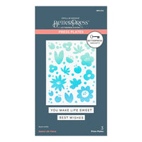 2-Piece Sweet Life Floral Press Plate & Die Sets - BetterPress Society March 2025