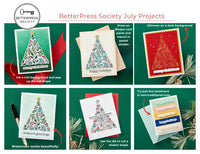 Winter Sprigs Tree Press Plates & Dies Set/ Add-On Stencil- BetterPress Society July 2024