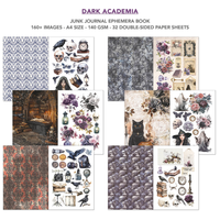 Dark Academia Junk Journal & Ephemera Book A4 32/Pkg