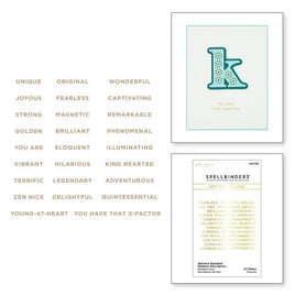 Stitched Alphabet Descriptors Glimmer Hot Foil Plates - DISCONTINUED