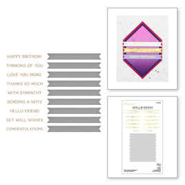 Hexi-Gem Sentiments Glimmer Hot Foil Plate & Die Set