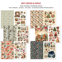 Hot Cocoa & Holly Junk Journal & Ephemera Book A4 32/Pkg