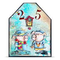#1387 Holiday Pigs - A7 Stamp Set