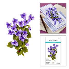 Wild Violet and Ladybugs Etched Dies