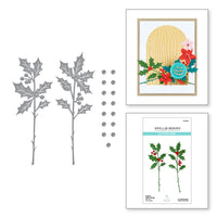 Sealed Holly Sprigs Etched Dies