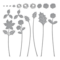 Sealed Christmas Sprigs Etched Dies