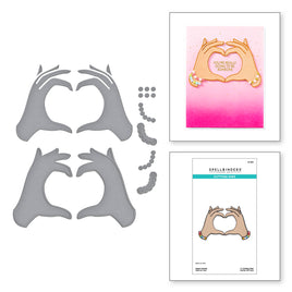 Heart Hands Etched Dies