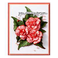 Begonia and Ladybugs Etched Dies