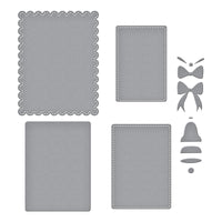 Bow & Bell Scallop Frame Etched Dies
