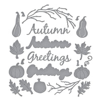 Autumn Greetings Wreath Etched Dies