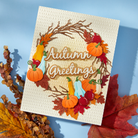 Autumn Greetings Wreath Etched Dies