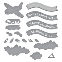 Gingerbread Plane & Banners Etched Dies