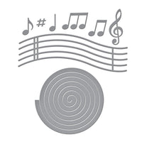 Musical Notes & Stave Pop-Up Etched Dies