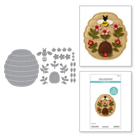 Felt Floral Behive Etched Dies
