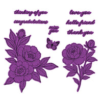 Sketched Peonies Etched Dies for Coordinating Stamp Set