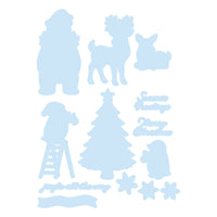 Polar Friends Etched Dies for Coordinating Stamp Set by Simon Hurle